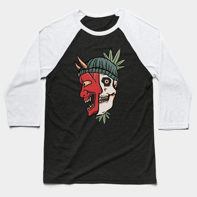 Devil 420 Baseball T-Shirt by gggraphicdesignnn